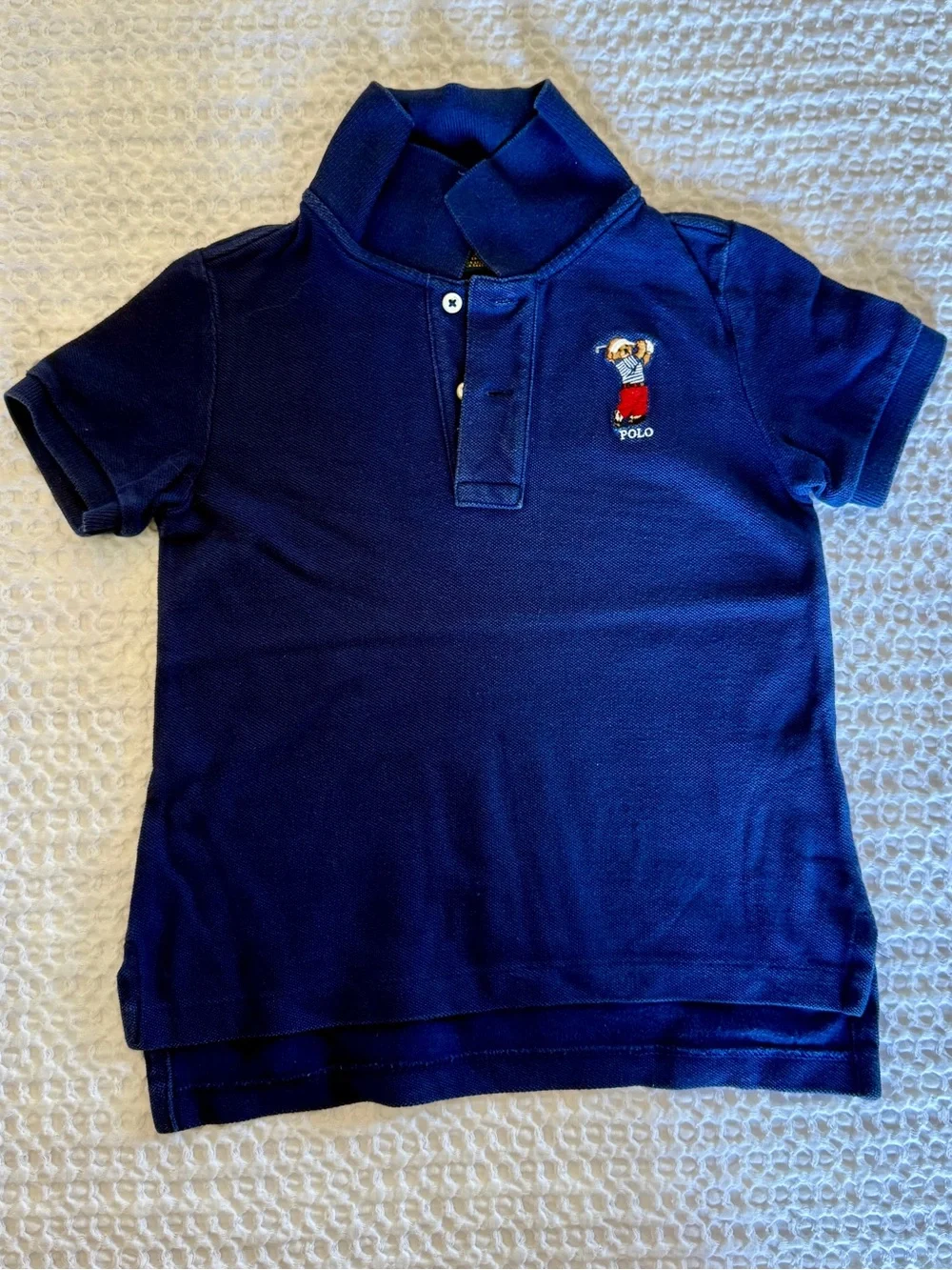 Two Polo Ralph Lauren Kids Polo Shirts Set - White & Navy Blue